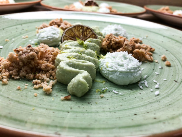 cheesecakelime - Öppen cheesecake med smak av lime och kokos
