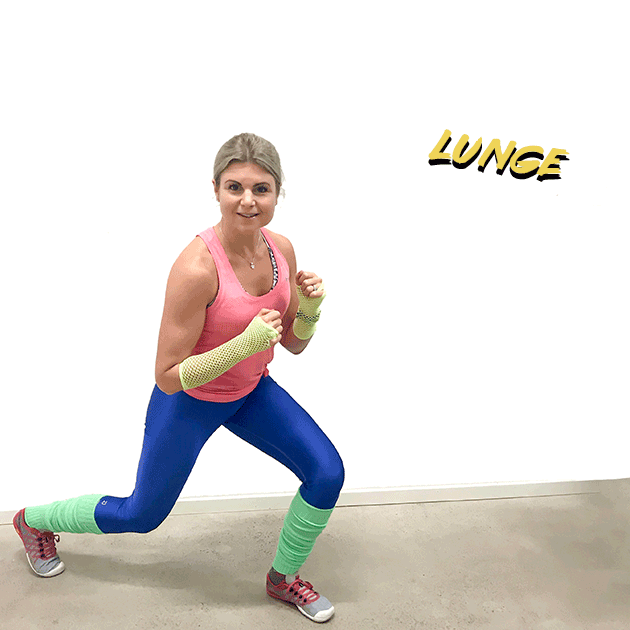 lunge - 80-talsgympa och aerobics – 6 övningar