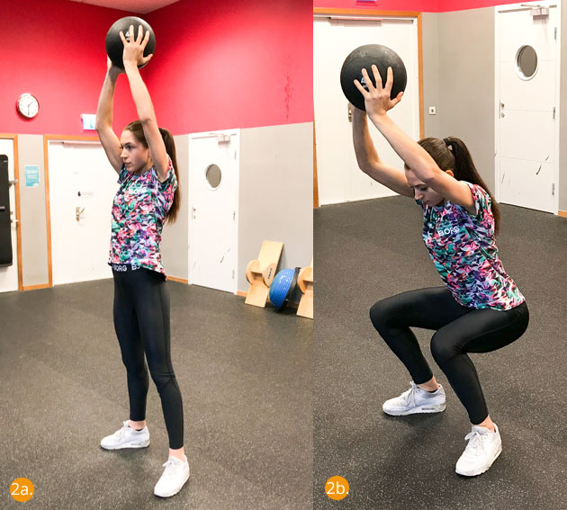 oh_squat_medicinboll - övningar med medicinboll