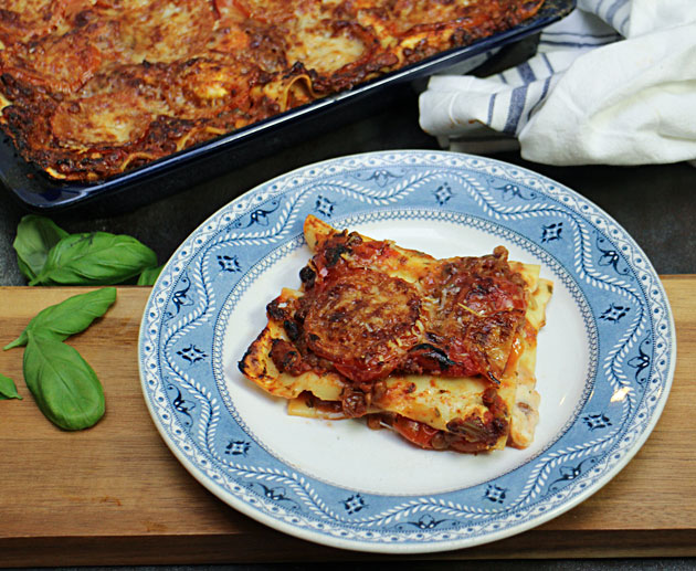 vegetarisk_lasagne3 - Vegetarisk lasagne med linser