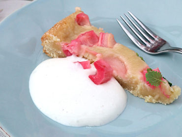 kladdkaka med rabarber