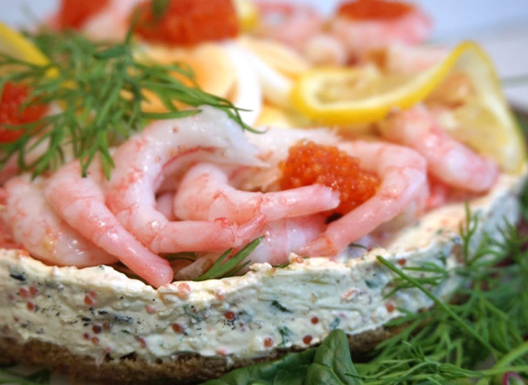 Räkcheesecake festlig meny till alla hjärtans dag