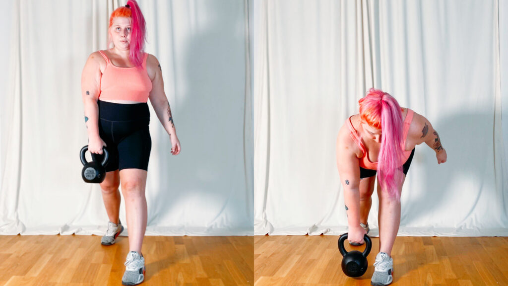 Underkroppsövningar med en kettlebell - Marklyft