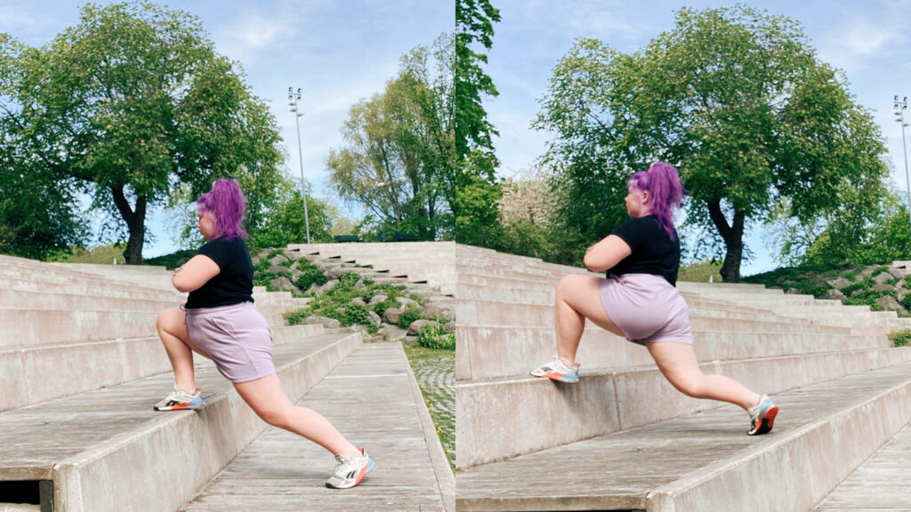 Rumpträning i en trappa - Utfall