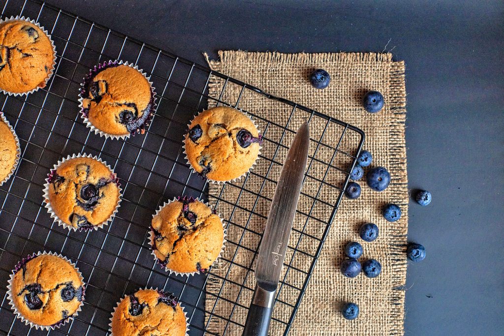 blåbärsmuffins med mandelmjöl