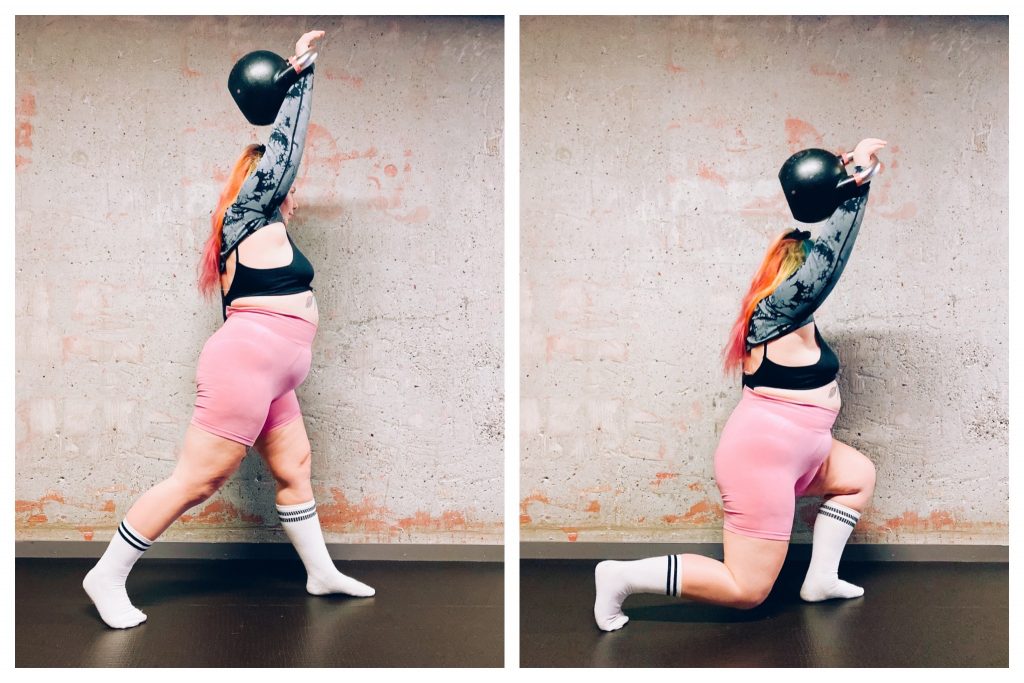 Träningsprogram med kettlebells utfall rak