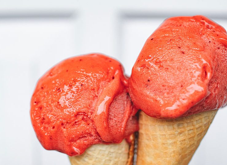 sockerfri jordgubbssorbet