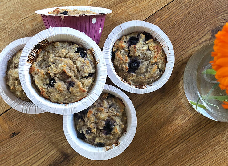 sockerfria blåbärsmuffins