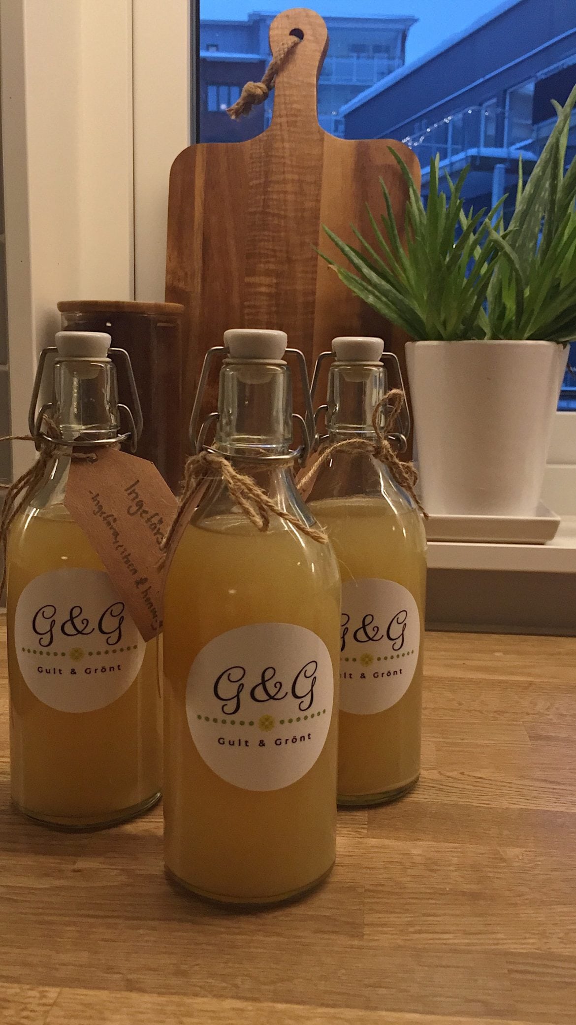 Ingefärashots av Gult och Grönt UF