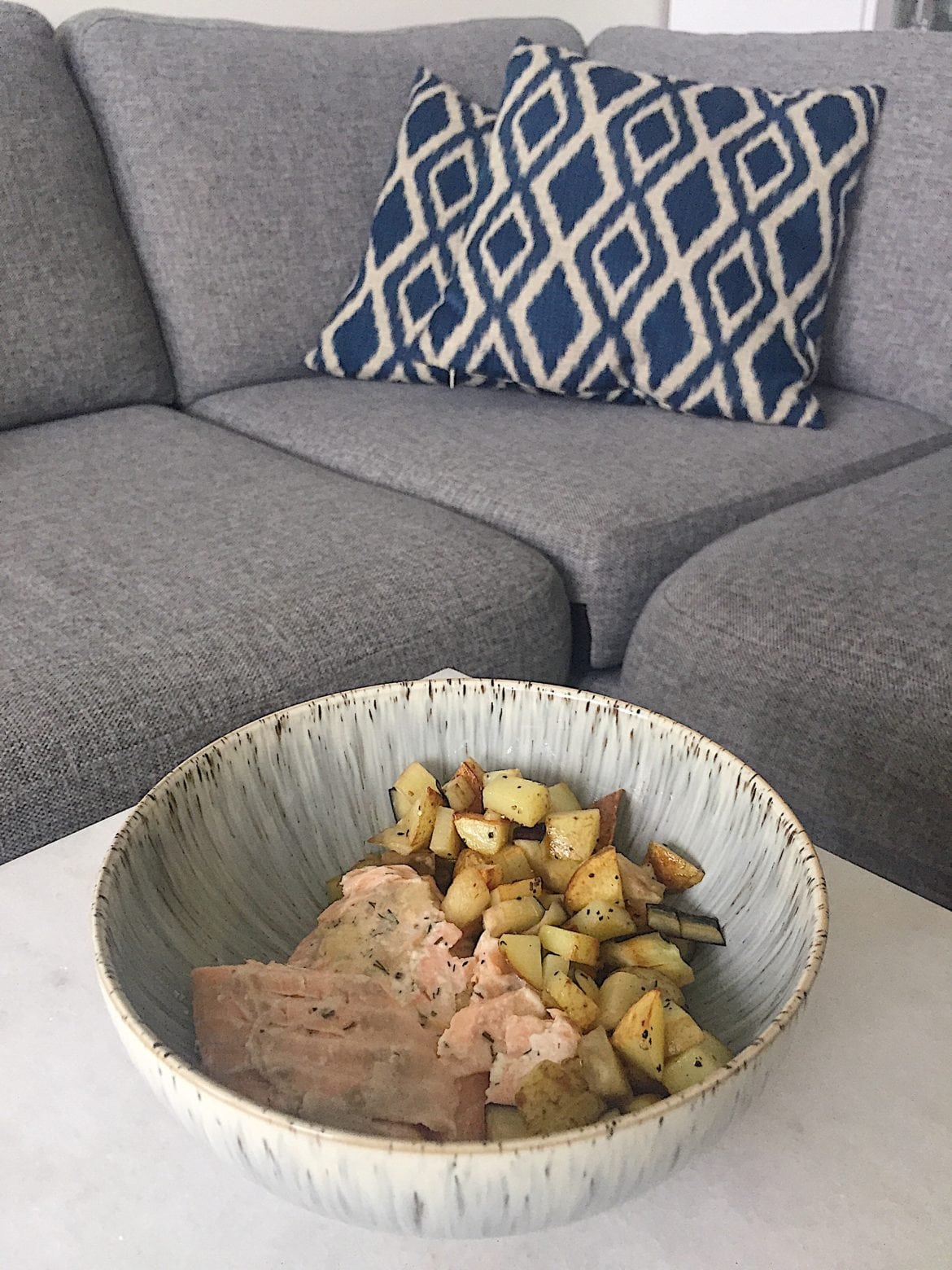 råstekt potatis med lax
