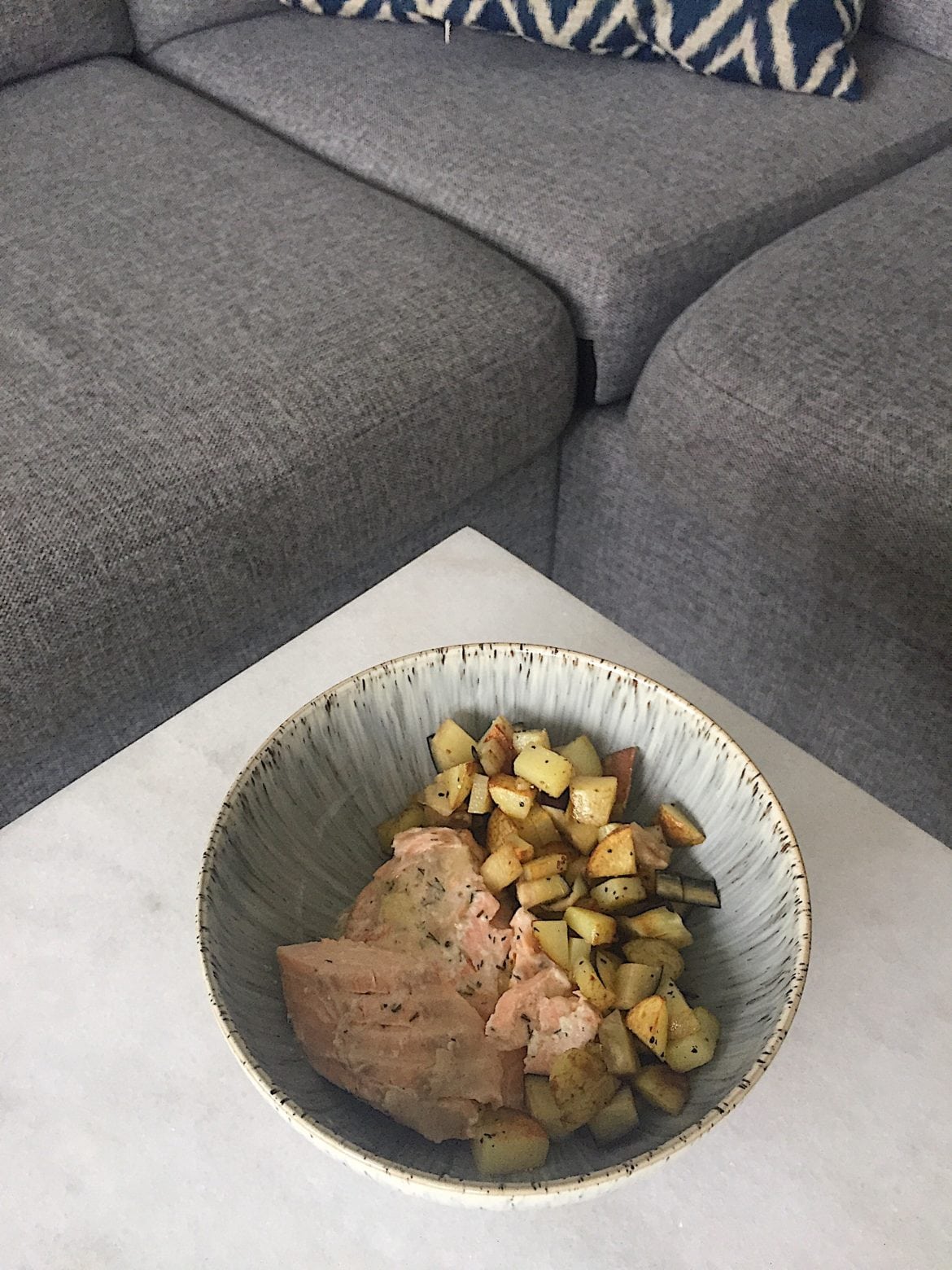 råstekt potatis med lax