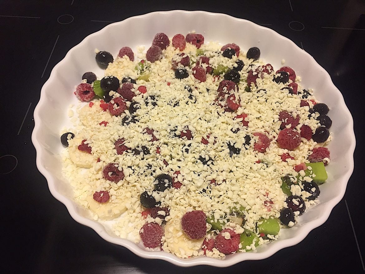 Gino med kiwi, hallån, blåbär och banan