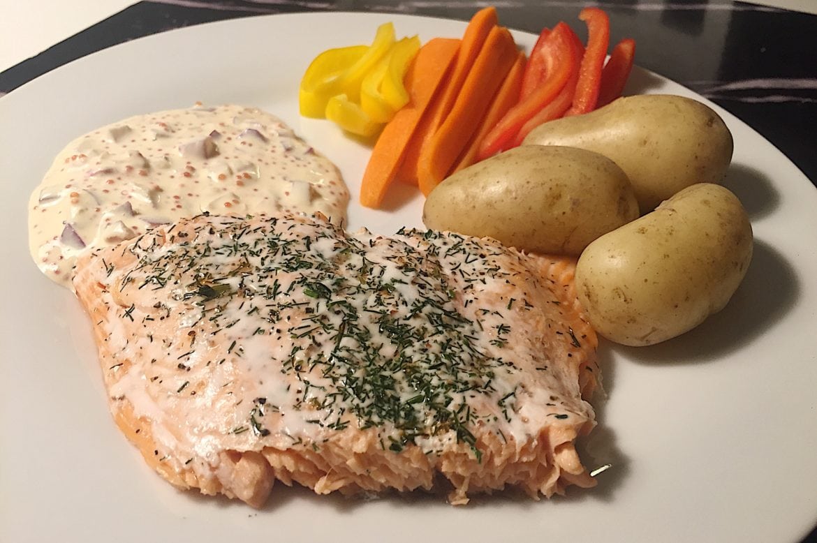 Lax potatis och romsås