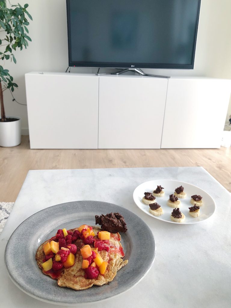 Helgen i bilder - bananpannkaka