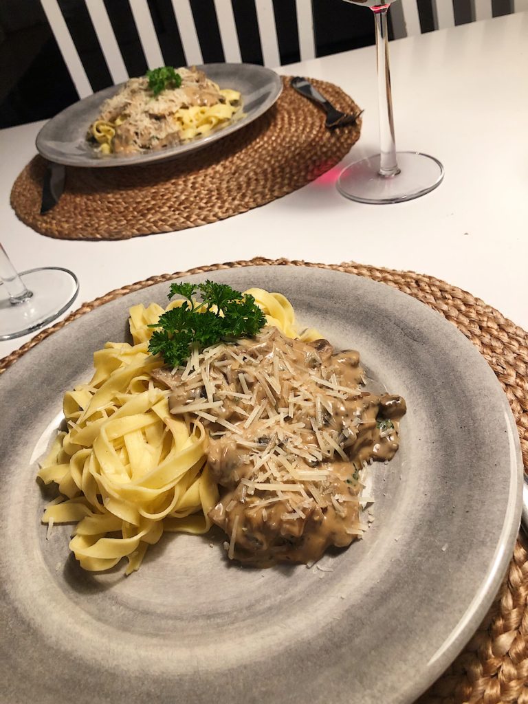10 måltider - pasta med champinjoner och parmesan