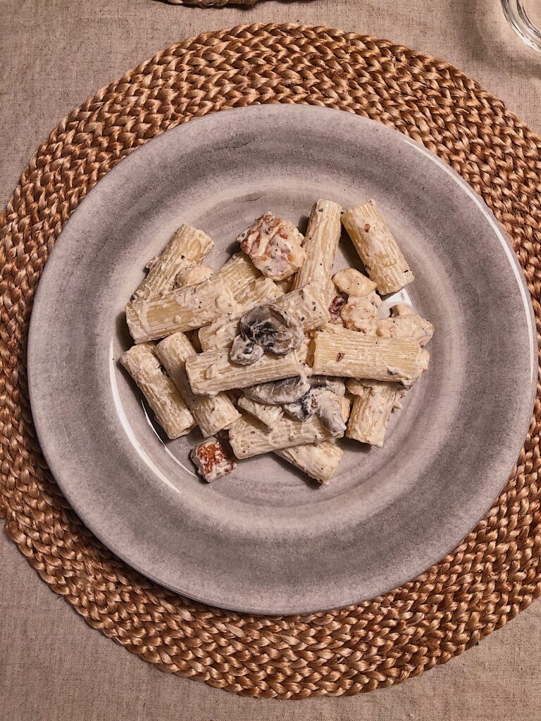 Halloumi- och champinjonpasta