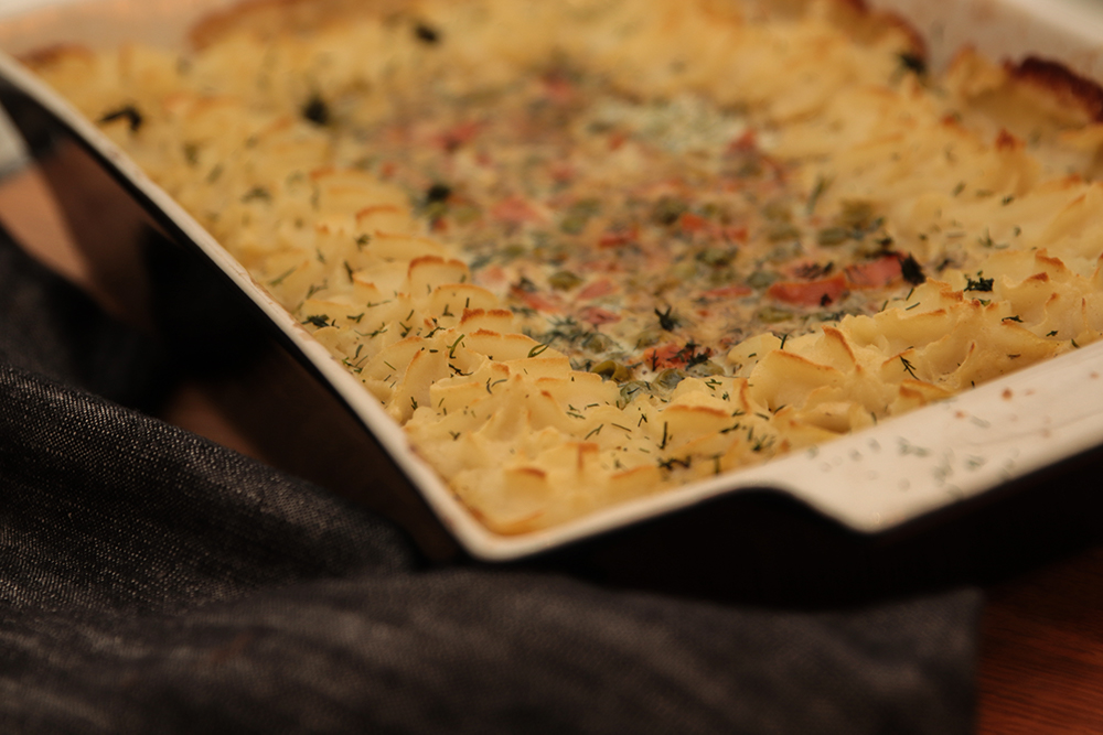 Vegansk fiskgratäng