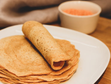 Tortillabröd på röda linser