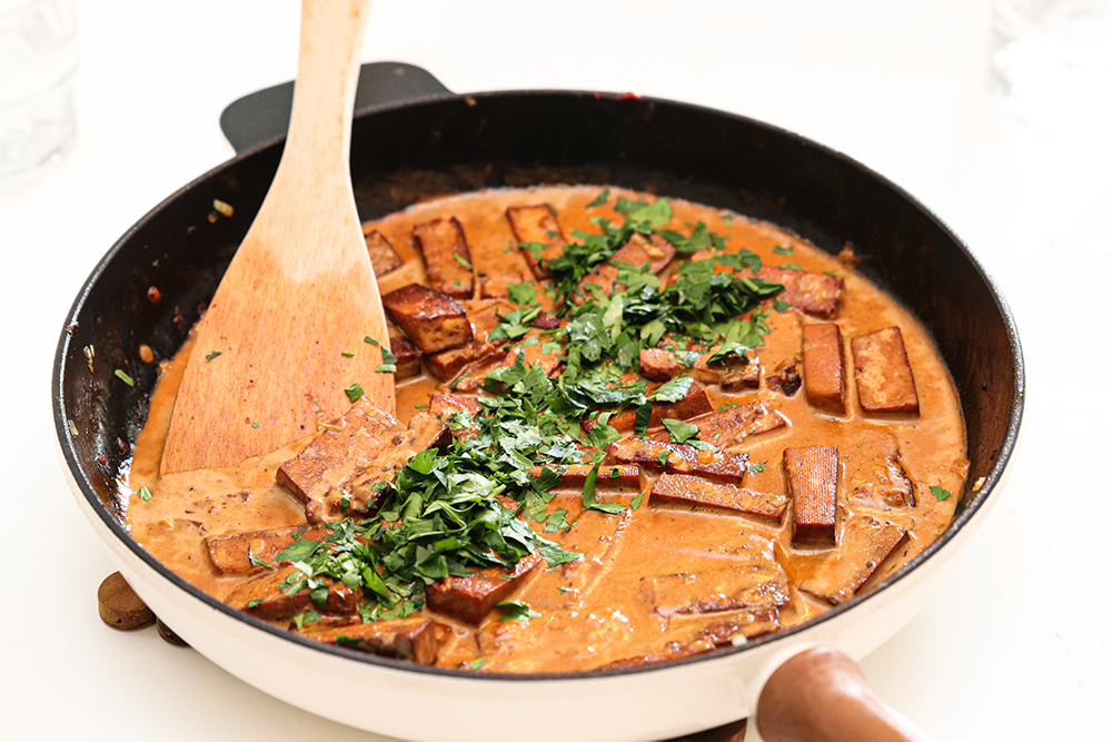 Vegansk tofu stroganoff
