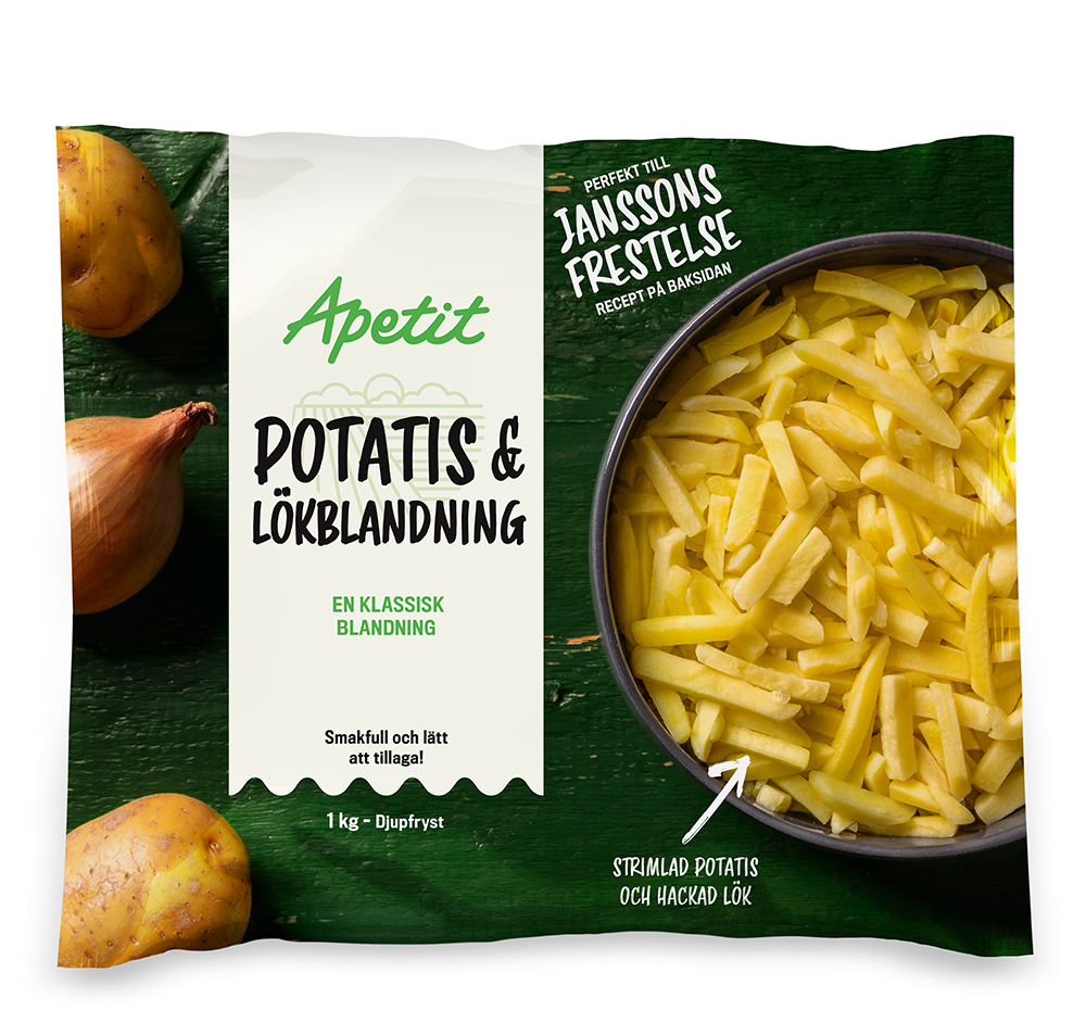 Apetit-Potatis-Lökblandning - Veganska nyheter i butik – Tips på livsmedel!