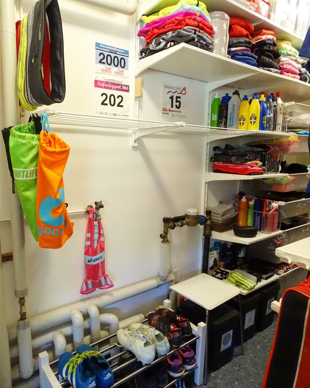Walk-in-closet för träningskläder