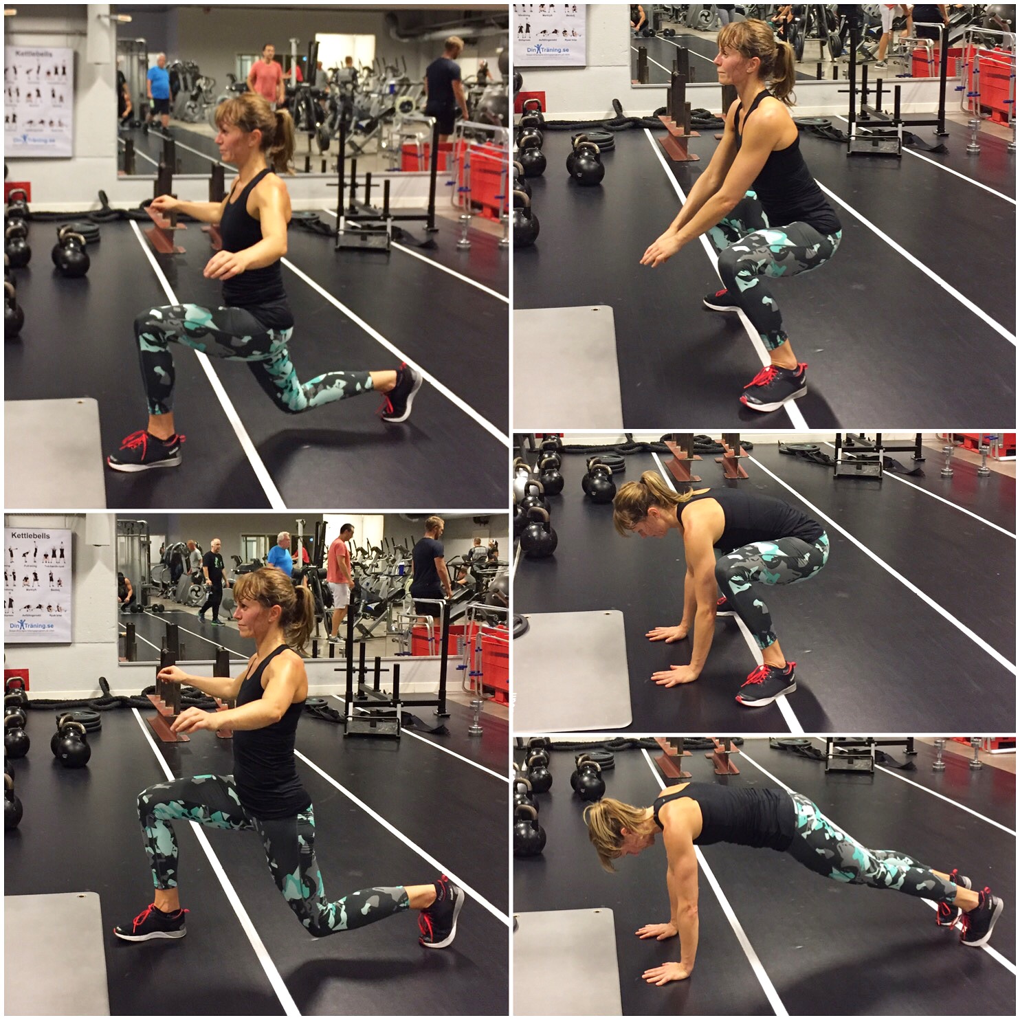 Burpee med saxhopp & squat