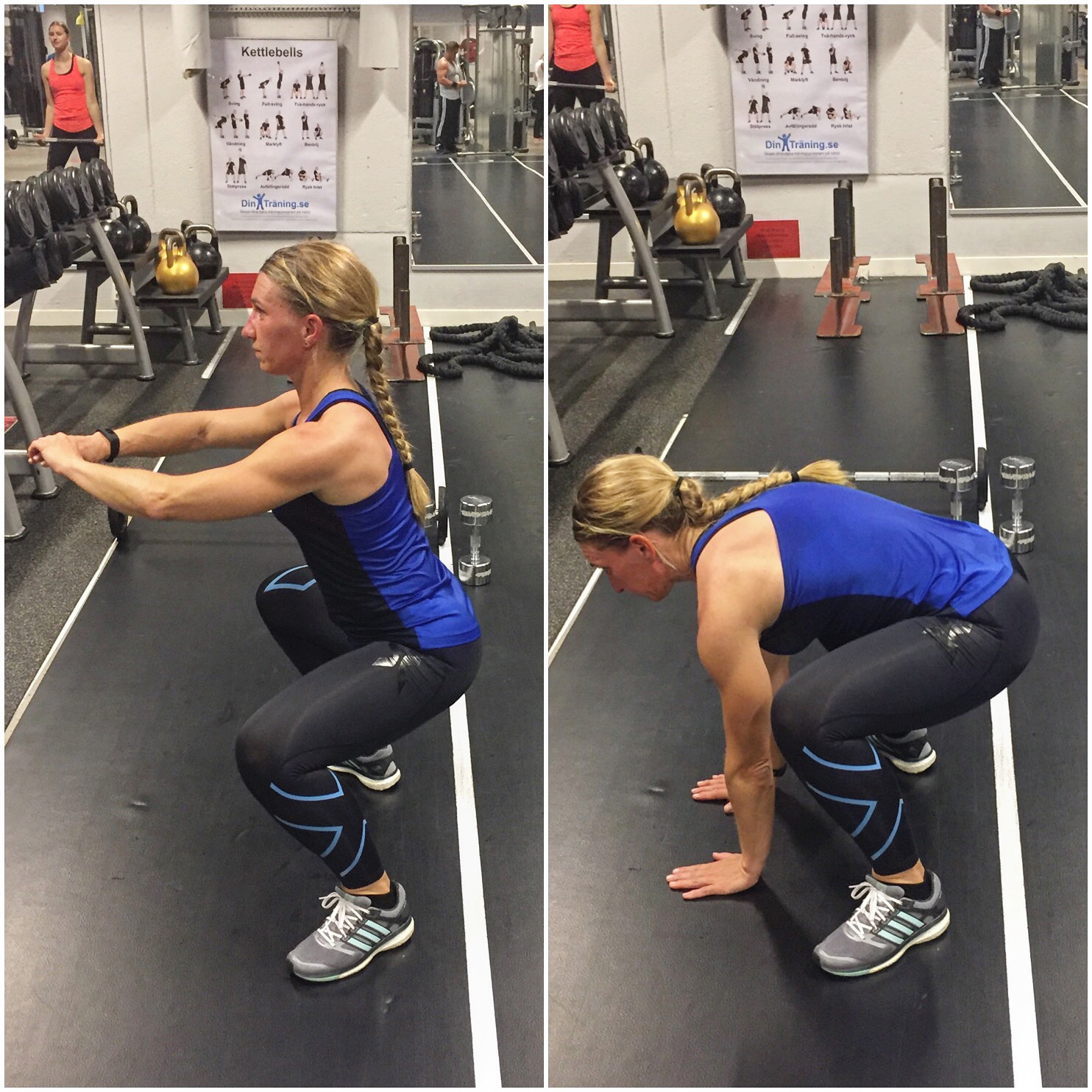 Burpee med saxhopp & squat 2