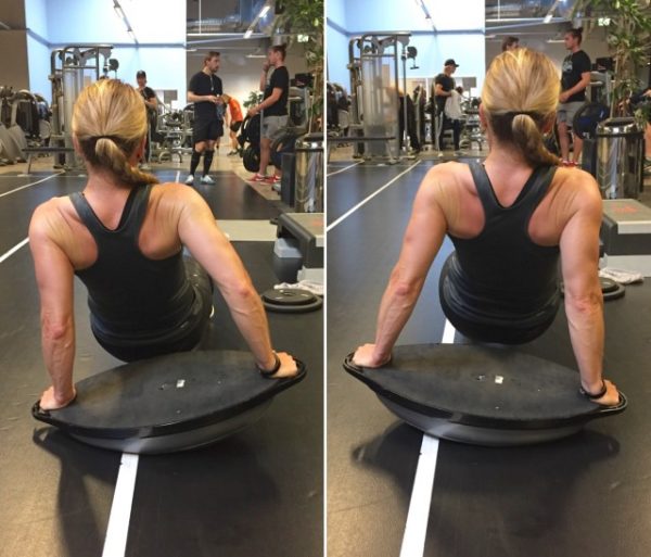 armar-tricepsvickningar-på-bosuboll-Vickan-e1492591812230 - 5 favoritövningar för armarna