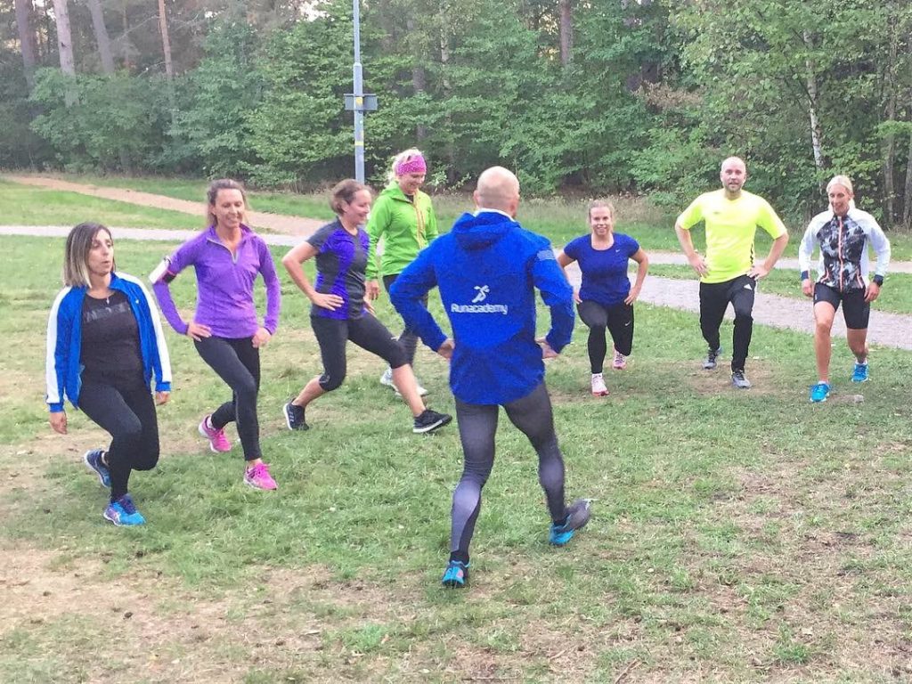 Första träningen med löpargruppen