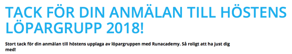 Anmäld till löpargrupp