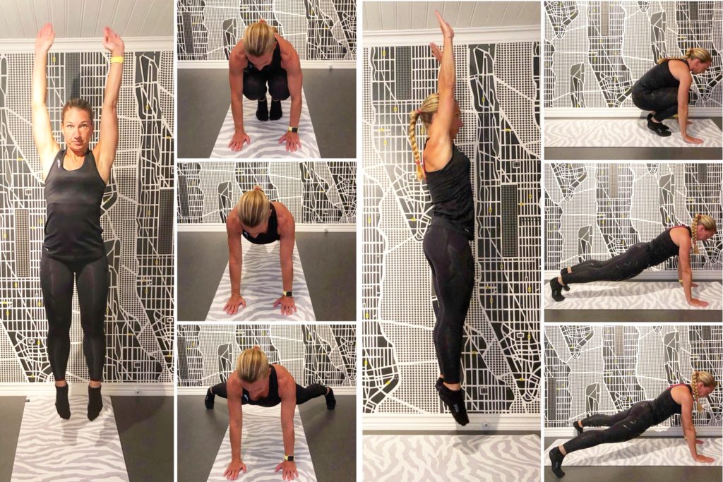 Burpees med jumping jacks