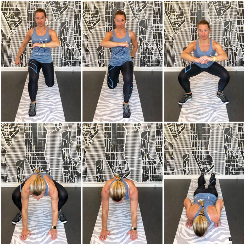 Burpees med saxhopp och squats