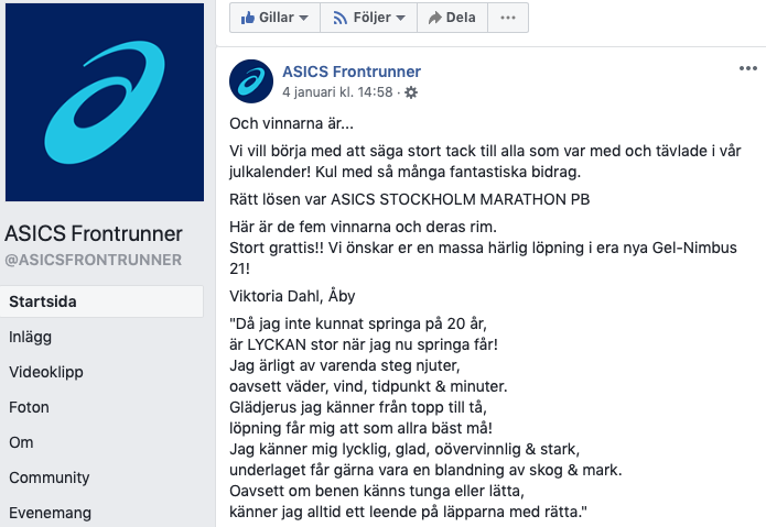 Vinsten har kommit
