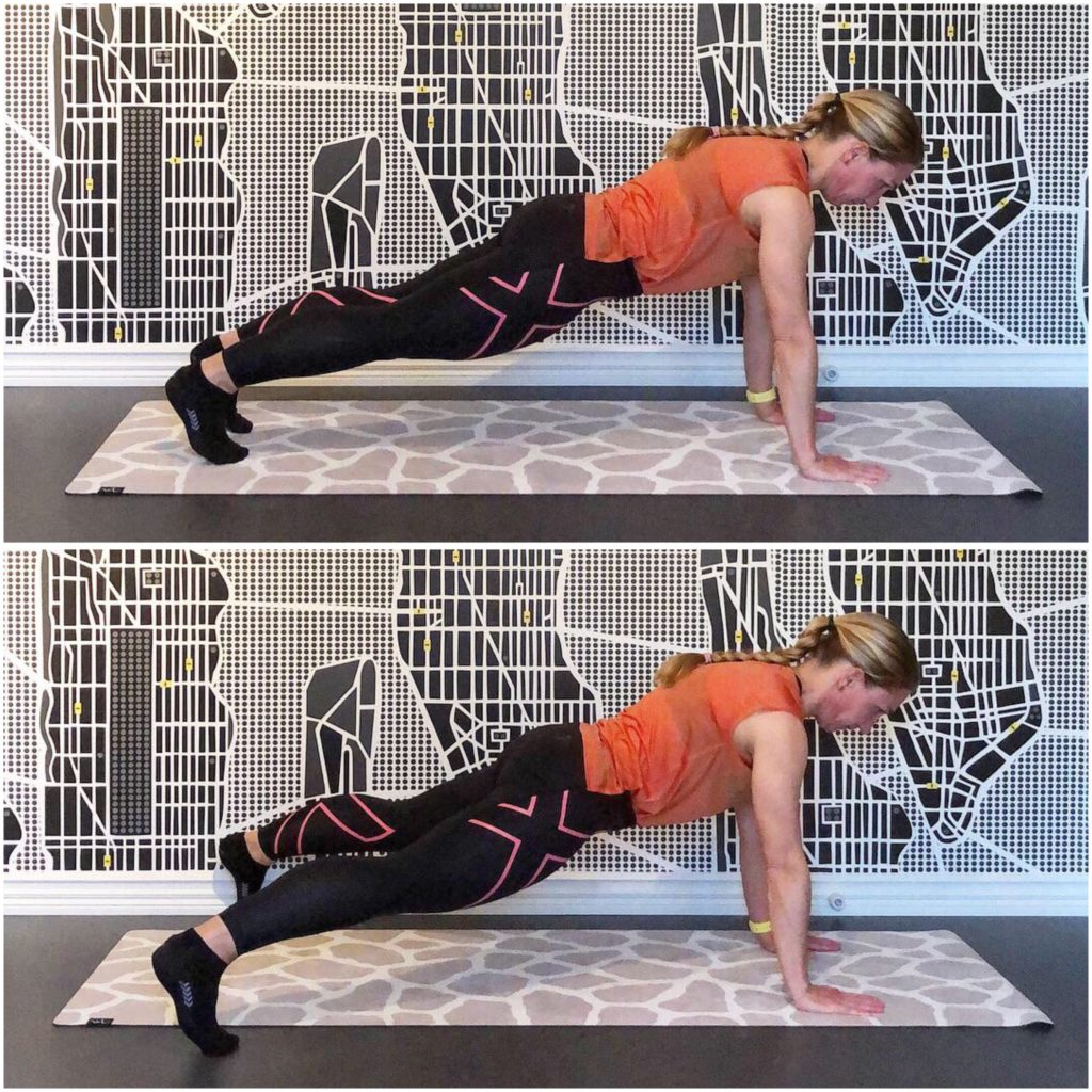 Planka med jumping jacks