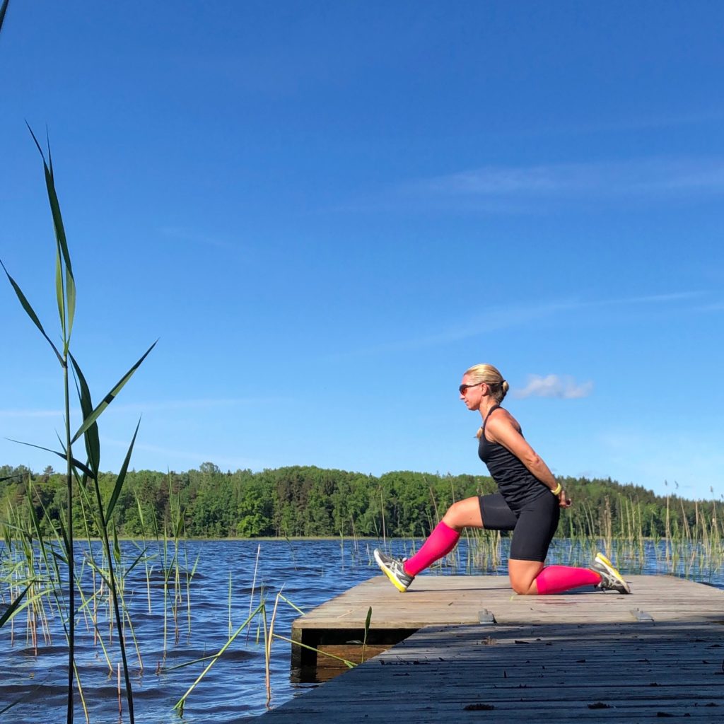 Stretching på bryggan