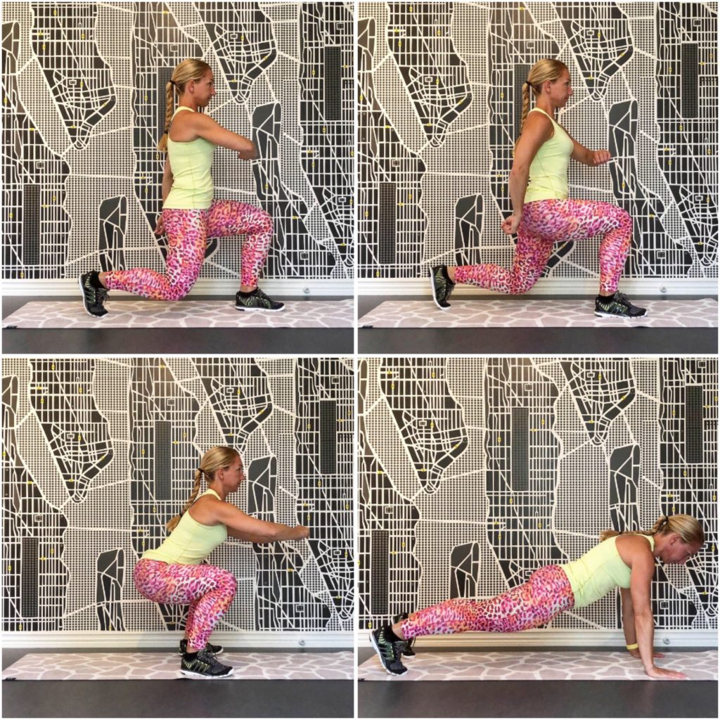 Burpees med saxhopp och squat