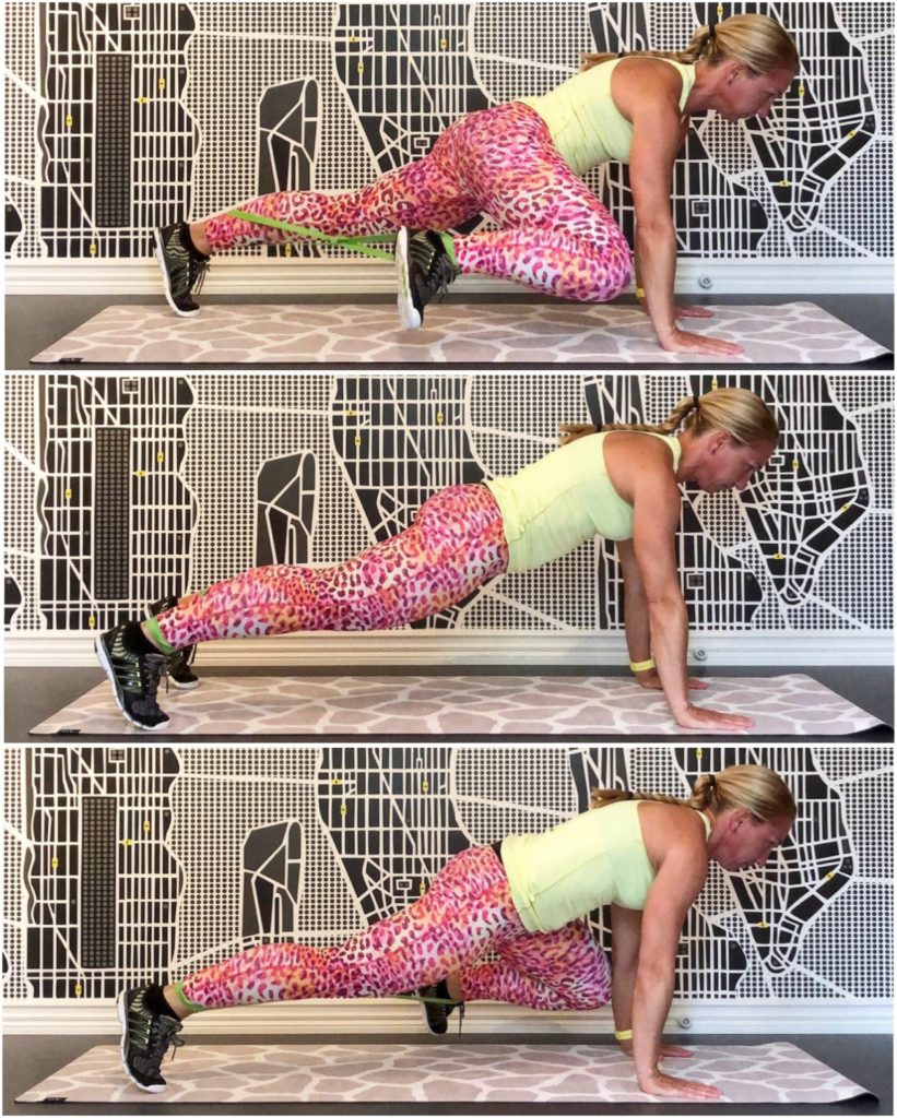 mountainclimber med gummiband