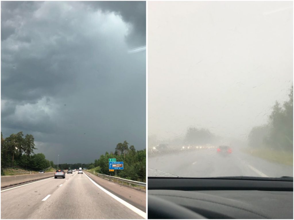 innan och under ovädret