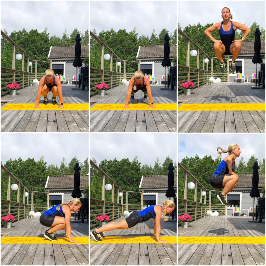 Burpees med höga knähopp