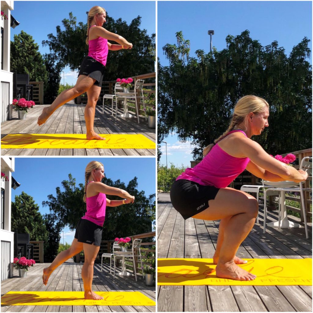 Squat med bakåtkick