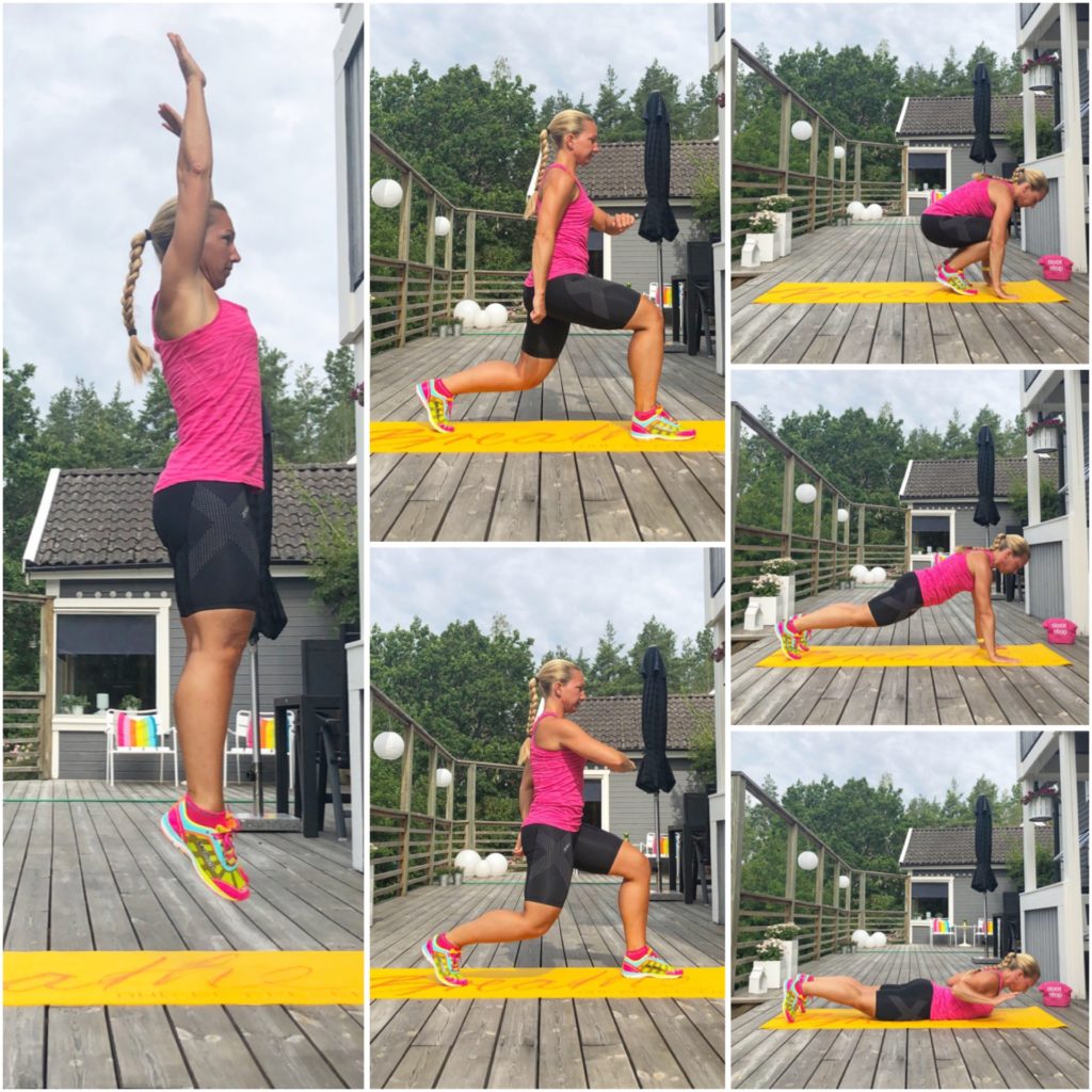 burpees med skidhopp