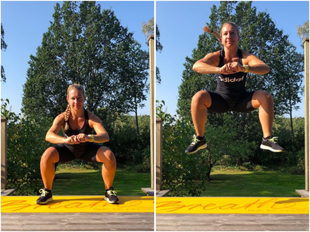 Bred squat med hopp