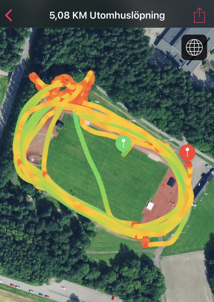 Intervaller på fridrottsbana