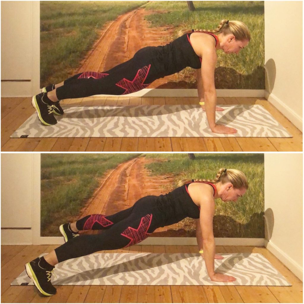 Planka med jumping jacks