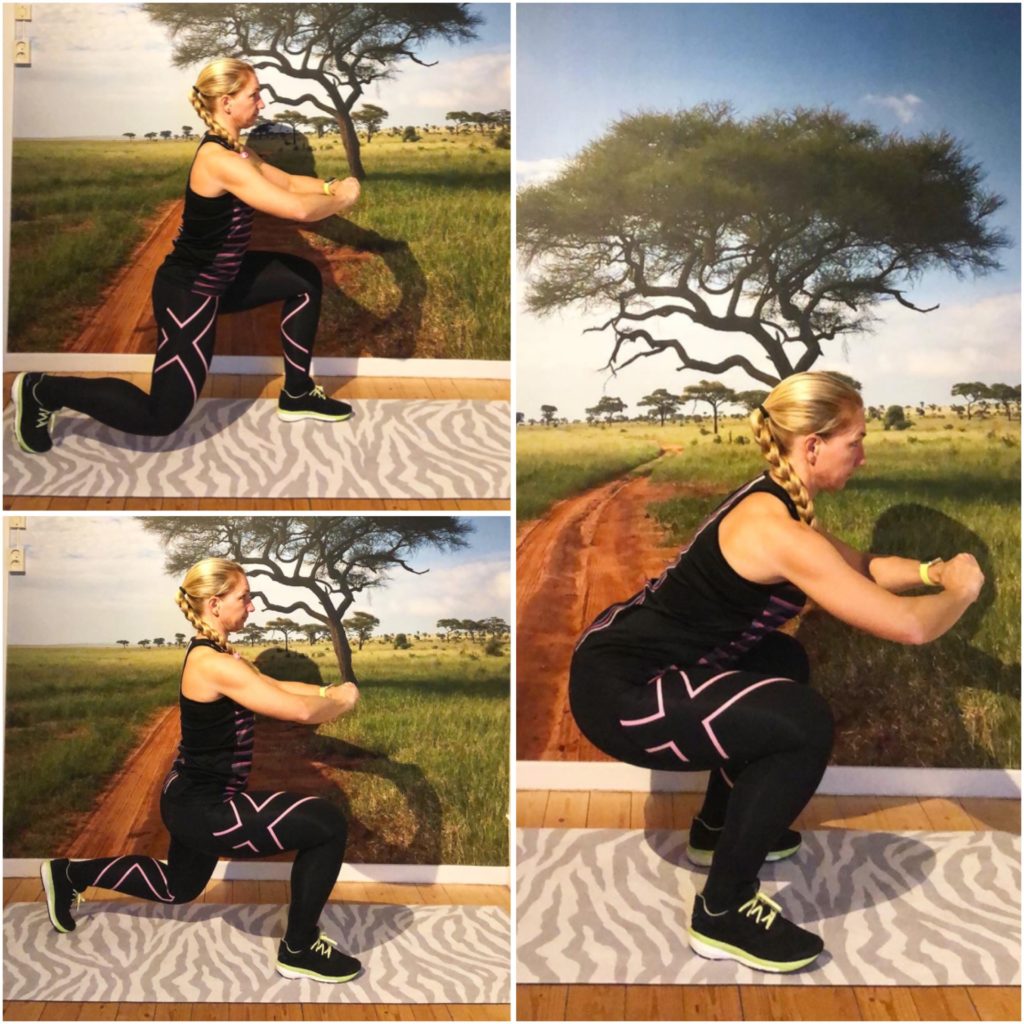 Squat med utfall bakåt