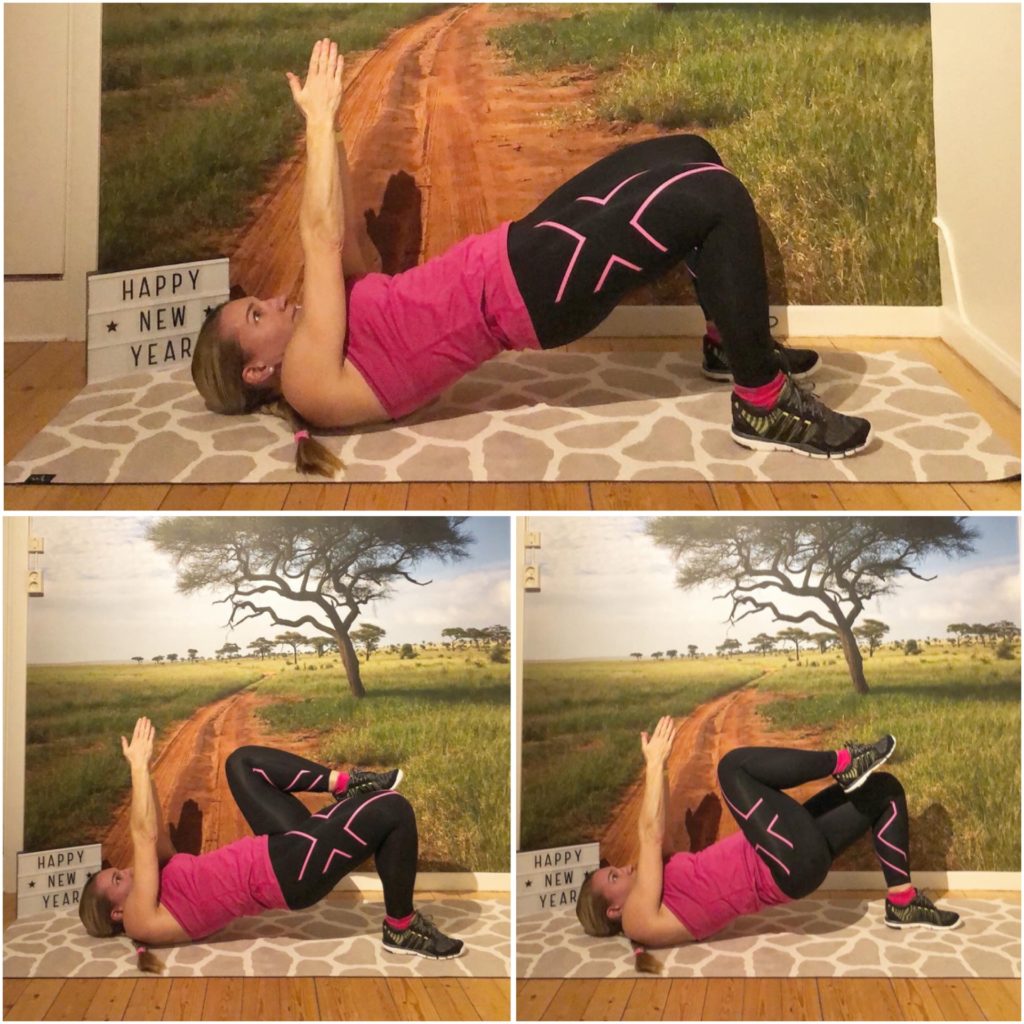 Ryggplanka med knälyft