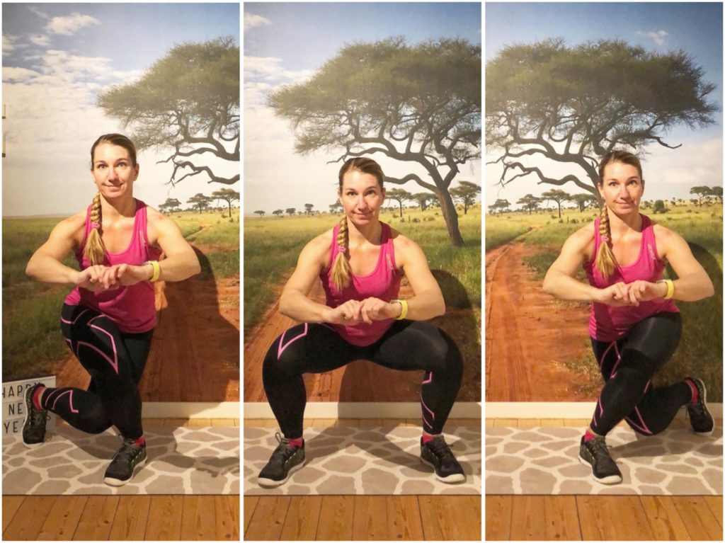 squat med sneda utfallssteg bakåt