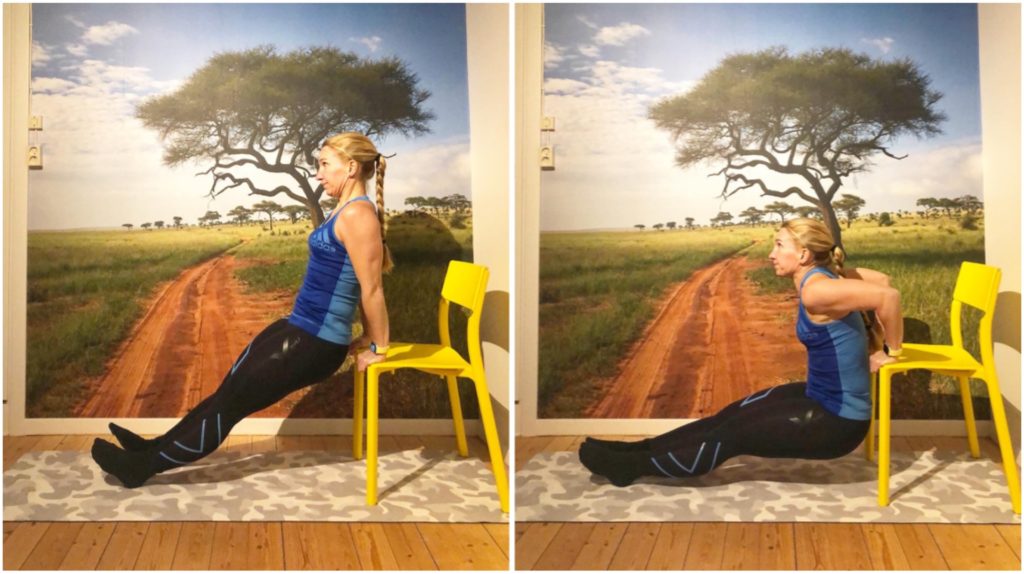 Triceps dips på stol