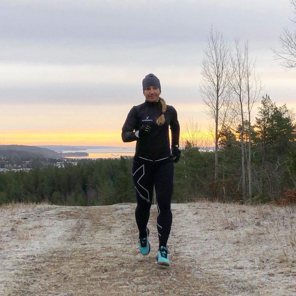 springa i soluppgång med utsikt