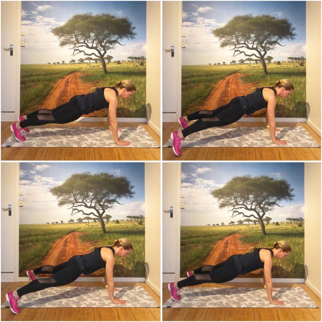 Planka med vandrande ben